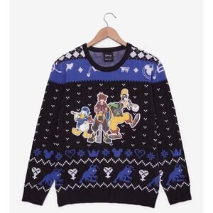 Kingdom Hearts Trio Holiday Sweater BoxLunch Exclusive Size Medium NEW